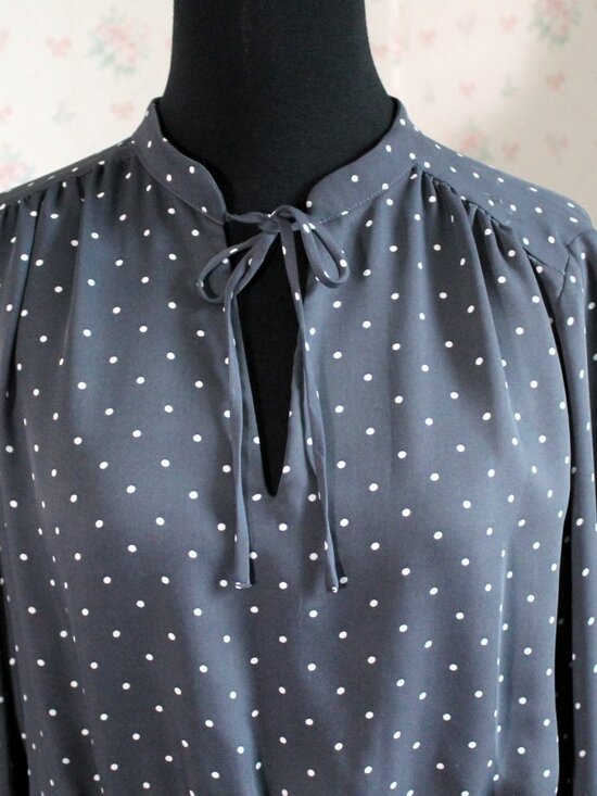 H&M Gray Polka Dot Career Dress, Size 8 - Picture 2 of 11